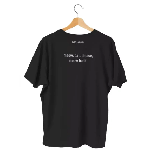 Baby Lasagna Meow - Stipe Shirt Black - Image 2