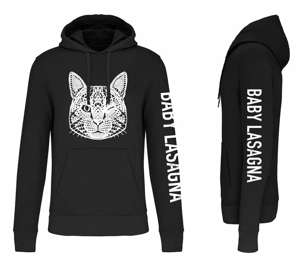 baby lasagna black hoodie kids